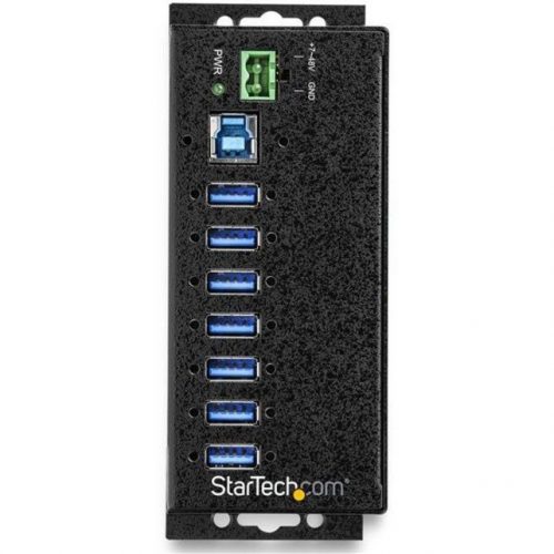 Startech .com 7 Port USB Hub w/ Power AdapterMetal Industrial USB 3.0 Data HubDin Rail, Wall & Desk Mountable USB 3.1 Gen 1 5Gbps HubI… HB30A7AME