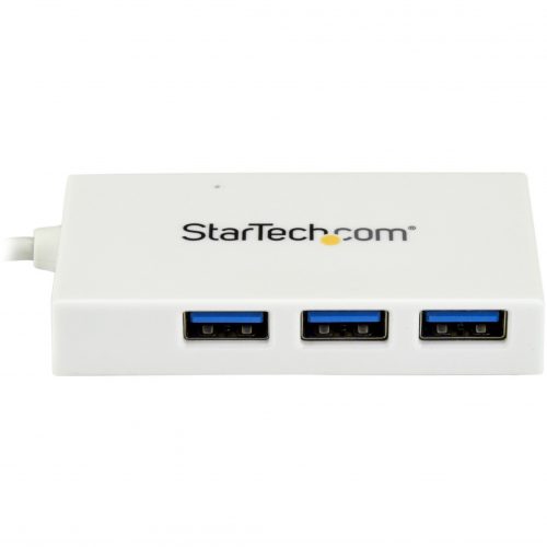 Startech .com 4 Port USB C Hub with 1x USB-C & 3x USB-A (SuperSpeed 5Gbps)USB Bus PoweredPortable/Laptop USB 3.0 Type-C HubWhite -… HB30C3A1CFBW