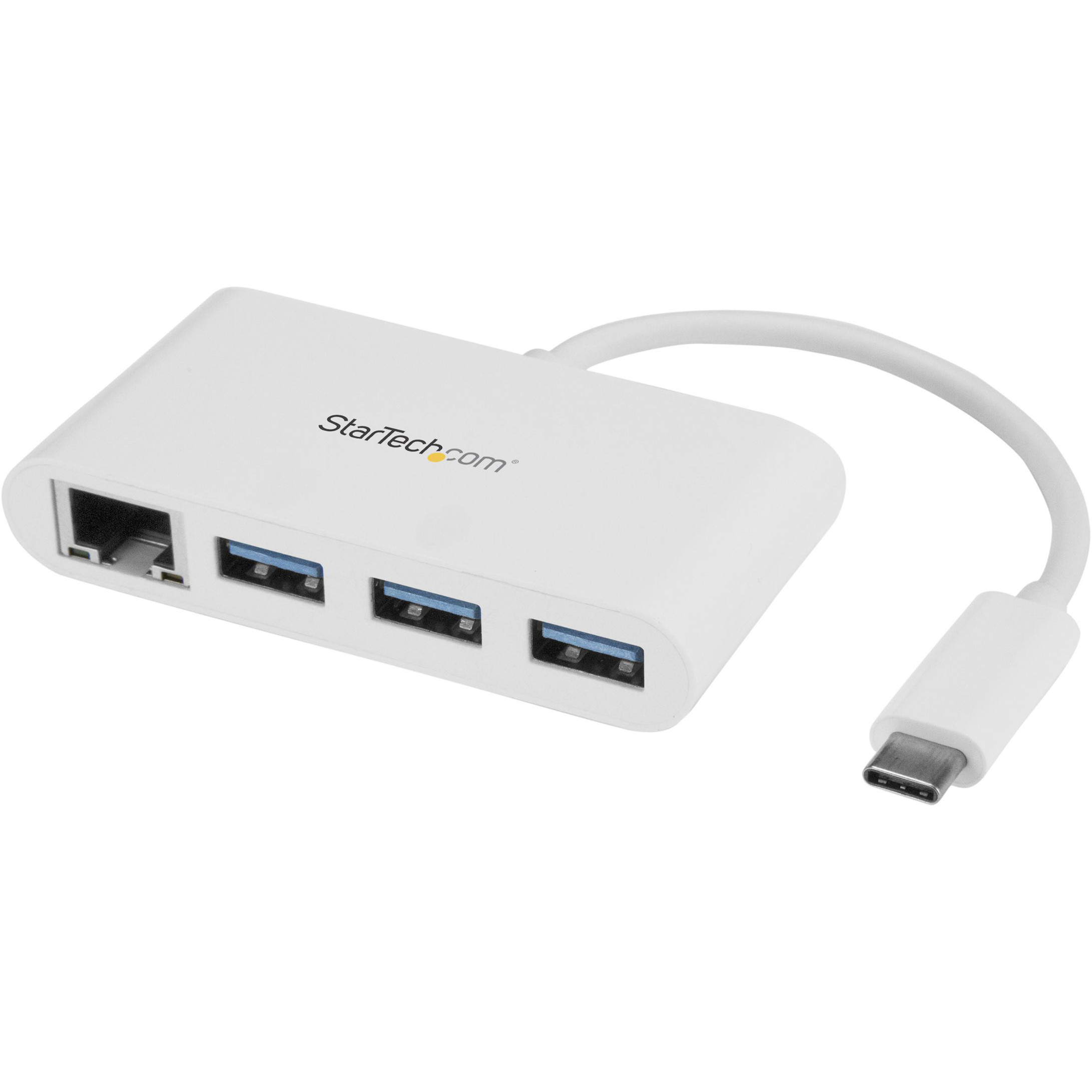 Startech .com 3 Port USB C Hub with Gigabit EthernetUSB-C to 3x USB-AUSB 3.0WhiteUSB Hub with GbEUSB-C to USB AdapterUSB Ty… HB30C3A1GEA