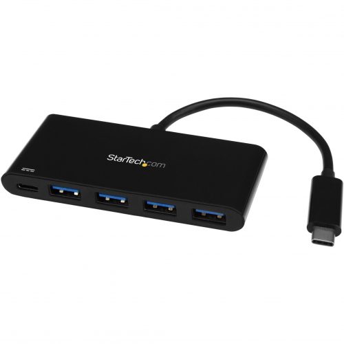 Startech .com 4 Port USB C Hub with 4x USB Type-A (USB 3.0 SuperSpeed 5Gbps)60W Power Delivery PassthroughPortable C to A Adapter Hub -… HB30C4AFPD