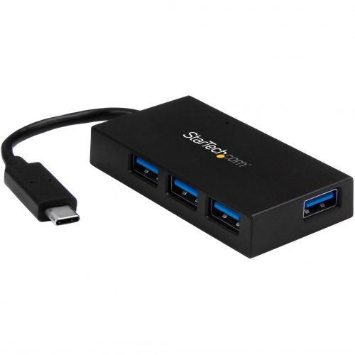 Startech .com 4 Port USB C HubUSB-C to 4x USB-A (USB 3.0/3.1 Gen 1 SuperSpeed 5Gbps)USB Bus or Self PoweredBC 1.2 Charging Hub4-Por… HB30C4AFS