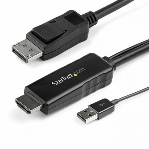 Startech .com 6ft (2m) HDMI to DisplayPort Cable 4K 30HzActive HDMI 1.4 to DP 1.2 Adapter Cable with AudioUSB Powered Video ConverterHD… HD2DPMM6