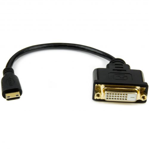 Startech .com 8 in (20cm) Mini HDMI to DVI Cable, DVI-D to HDMI Cable (1920x1200p), HDMI Mini Male to DVI-D Female Display Cable Adapter8i… HDCDVIMF8IN
