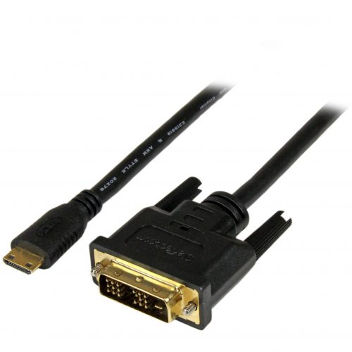 Startech .com 2m (6.6 ft) Mini HDMI to DVI Cable, DVI-D to HDMI Cable (1920x1200p), HDMI Mini Male to DVI-D Male Display Cable Adapter2m/6…. HDCDVIMM2M
