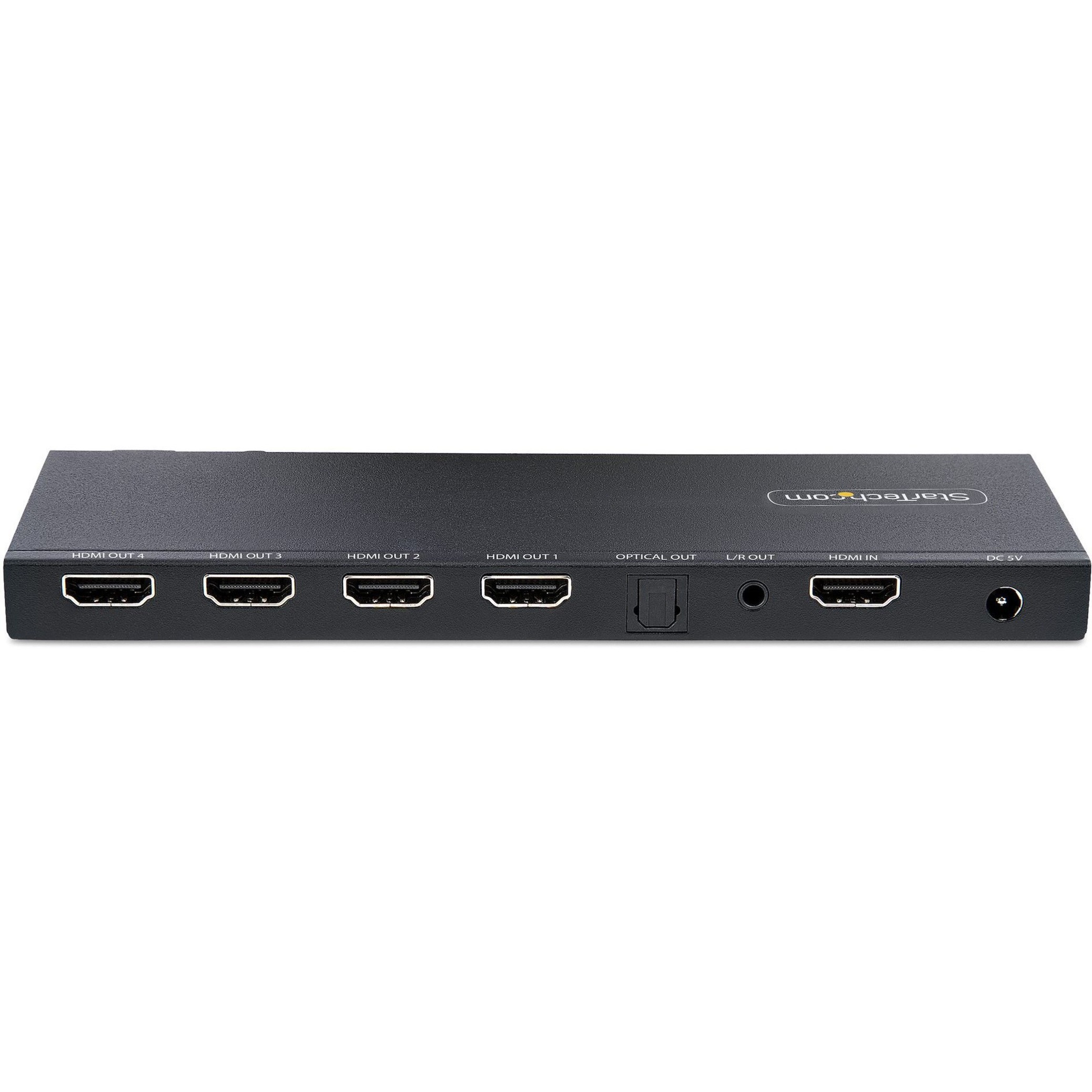 Gøre husarbejde type Beskrivende Startech .com 4-Port HDMI Splitter, 4K 60Hz HDMI 2.0, 1 In 4 Out HDMI  Splitter, 4K HDMI Splitter w/Built-in Scaler, 1x4 HDMI Display... HDMI- SPLITTER-44K60S - Corporate Armor