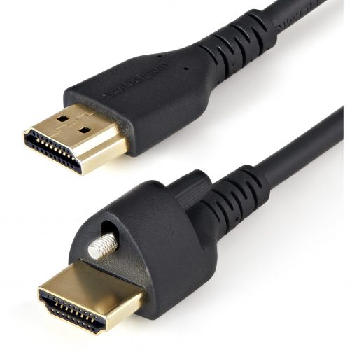 Startech .com 2m(6ft) HDMI Cable with Locking Screw, 4K 60Hz HDR High Speed HDMI 2.0 Cable with Ethernet, Secure Locking Connector, M/M2m (6…. HDMM2MLS