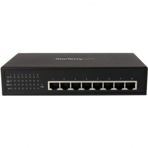 Startech .com 8 Port Unmanaged Industrial Gigabit Power over Ethernet Switch802.3af/at PoE+ SwitchWall MountableConnect power and Gi… IES81000POE
