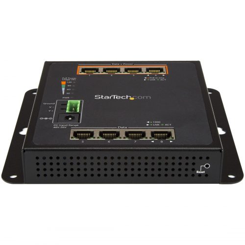 Startech .com Industrial 8 Port Gigabit PoE Switch4 x PoE+ 30WPower Over Ethernet GbE Layer/L2 Managed Network Switch -40C to +75CInd… IES81GPOEW