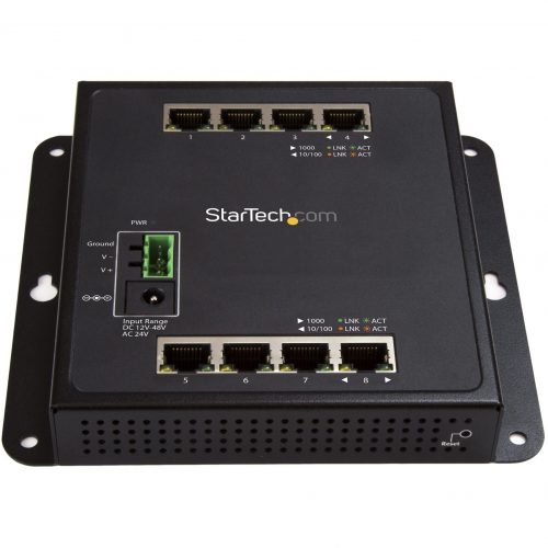 Startech .com Industrial 8 Port Gigabit Ethernet SwitchHardened Compact Layer/L2 Managed Network LAN/RJ45 Switch Mountable -40C to +75CIndu… IES81GW