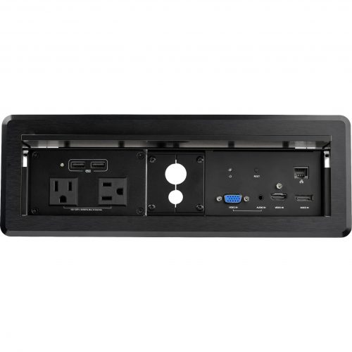 Startech .com Conference Table Box for AV Connectivity & Charging, 4K HDMI/DP or VGA, GbE, Audio, Power Center w/ 2x USB & 2x UL AC Outlets… KITBXAVHDPNA