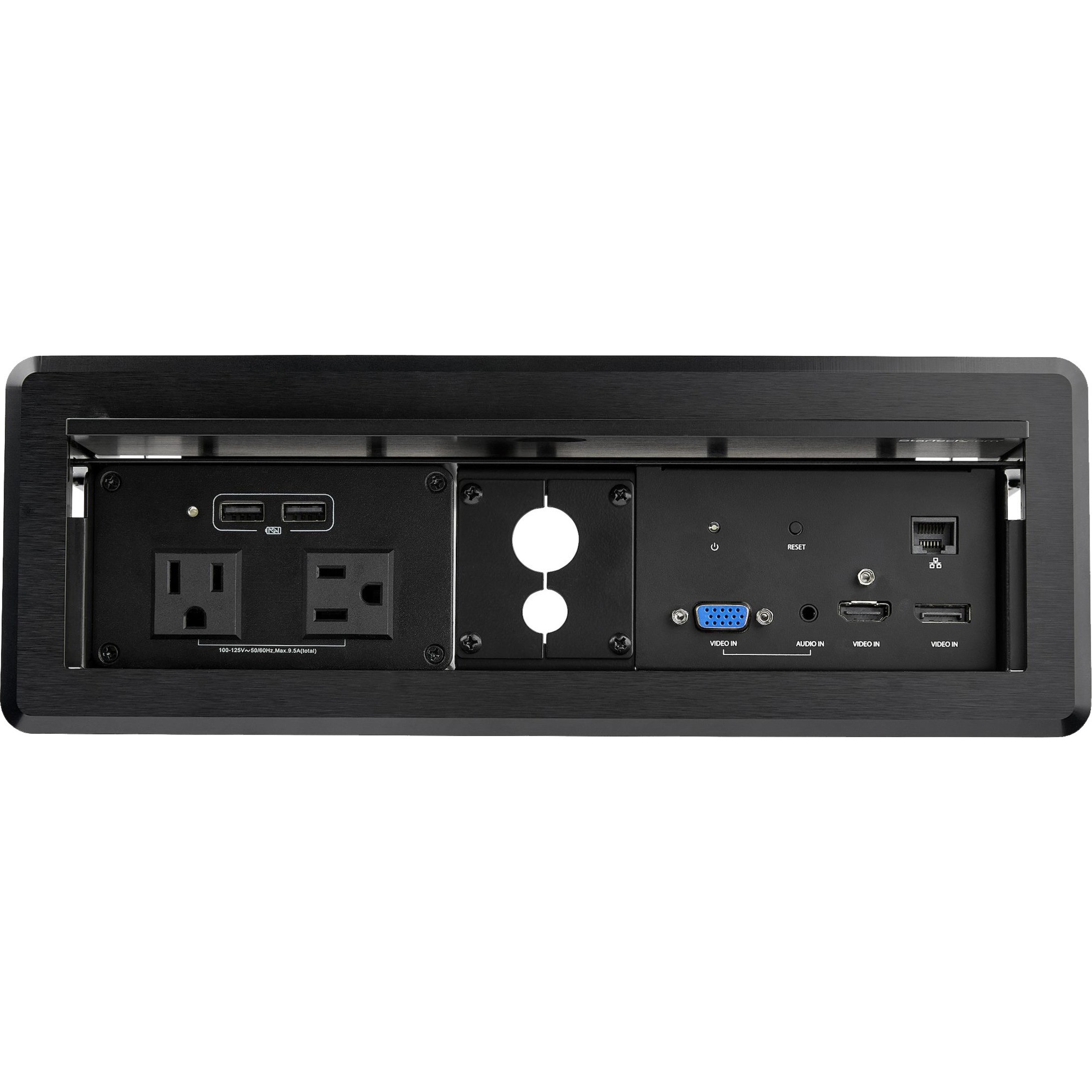 会議用テーブルAVコネクティビティBOX 埋め込み型 充電USBポート HDMI VGA DisplayPort入