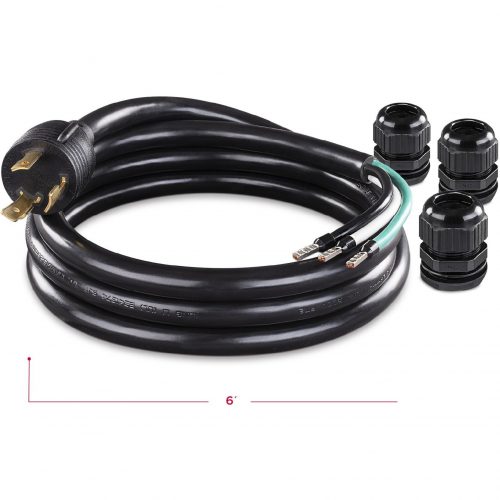 Cyber Power L630PHW6FT 6 ft Hardwire  CordBlack 6 ft, NEMA L6-30P,  WarrantyHardware & Accessories L630PHW6FT