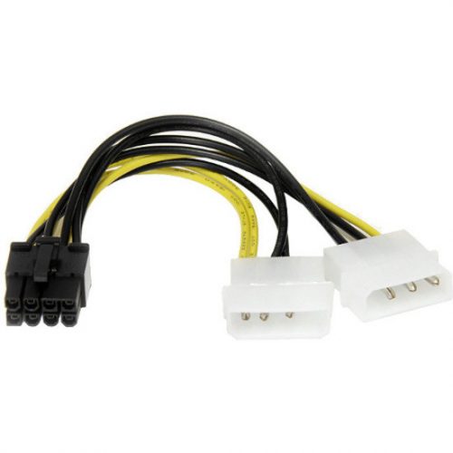 Startech .com 6in LP4 to 8 Pin PCI Express Video Card Power Cable Adapter8 pin internal power (M)4 pin ATX12V (M)15.2 cmConvert… LP4PCIEX8ADP