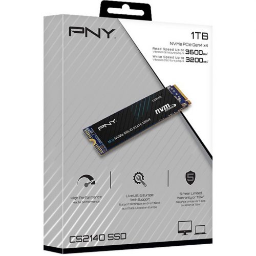 PNY Technologies CS2140 1 TB Solid State DriveM.2 2280 InternalPCI Express NVMe (PCI Express NVMe 4.0 x4)Desktop PC, Notebook Device Suppo… M280CS2140-1TB-RB