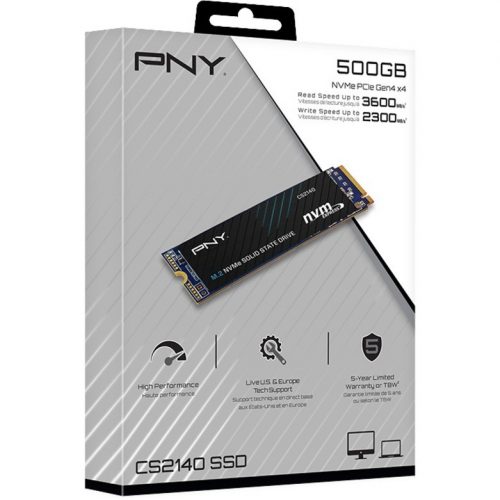 PNY Technologies CS2140 500 GB Solid State DriveM.2 2280 InternalPCI Express NVMe (PCI Express NVMe 4.0 x4)Desktop PC, Notebook Device Sup… M280CS2140-500-RB