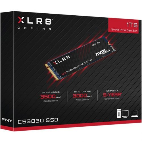 PNY Technologies CS3030 1 TB Solid State DriveM.2 2280 InternalPCI Express NVMe (PCI Express NVMe 3.0 x4)MAC, Notebook Device Supported -… M280CS3030-1TB-RB
