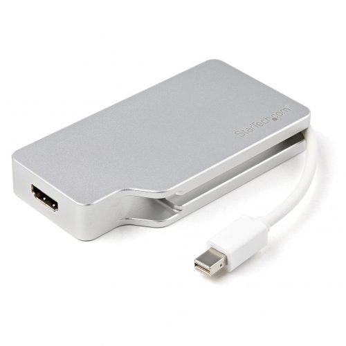 Startech .com Aluminum Travel A/V Adapter: 3-in-1 Mini DisplayPort to VGA, DVI or HDMImDP Adapter4KKeep this aluminum adapter with y… MDPVGDVHD4K