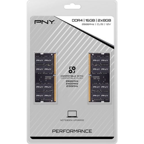 PNY Technologies Performance DDR4 2666MHz Notebook MemoryFor Notebook16 GB (2 x 8GB)DDR4-2666/PC4-21300 DDR4 SDRAM2666 MHzCL191.20 V… MN16GK2D42666