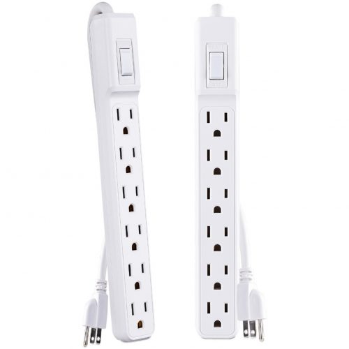 Cyber Power MP1044NN Multipack(2) 6-Outlet  Strips, White, 2ft Cord,  Limited Warranty MP1044NN