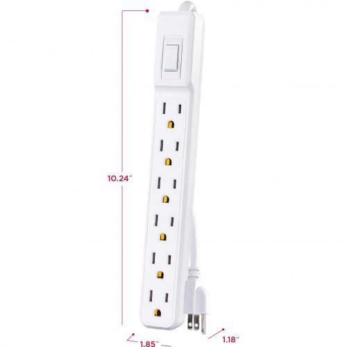 Cyber Power MP1044NN Multipack(2) 6-Outlet  Strips, White, 2ft Cord,  Limited Warranty MP1044NN