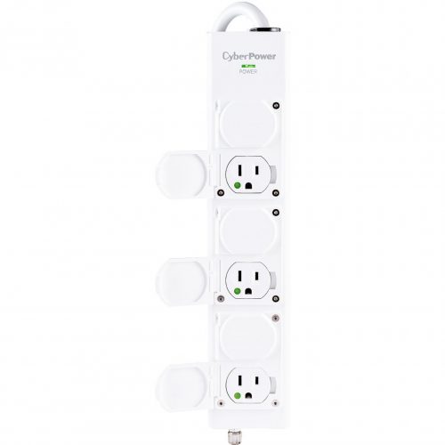 Cyber Power MPV615P  Strips 6 Outlet  Strip15 ft, NEMA 5-15P-HG Plug Type, White, Lifetime Warranty MPV615P