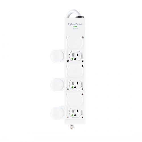 Cyber Power MPV615P  Strips 6 Outlet  Strip15 ft, NEMA 5-15P-HG Plug Type, White, Lifetime Warranty MPV615P