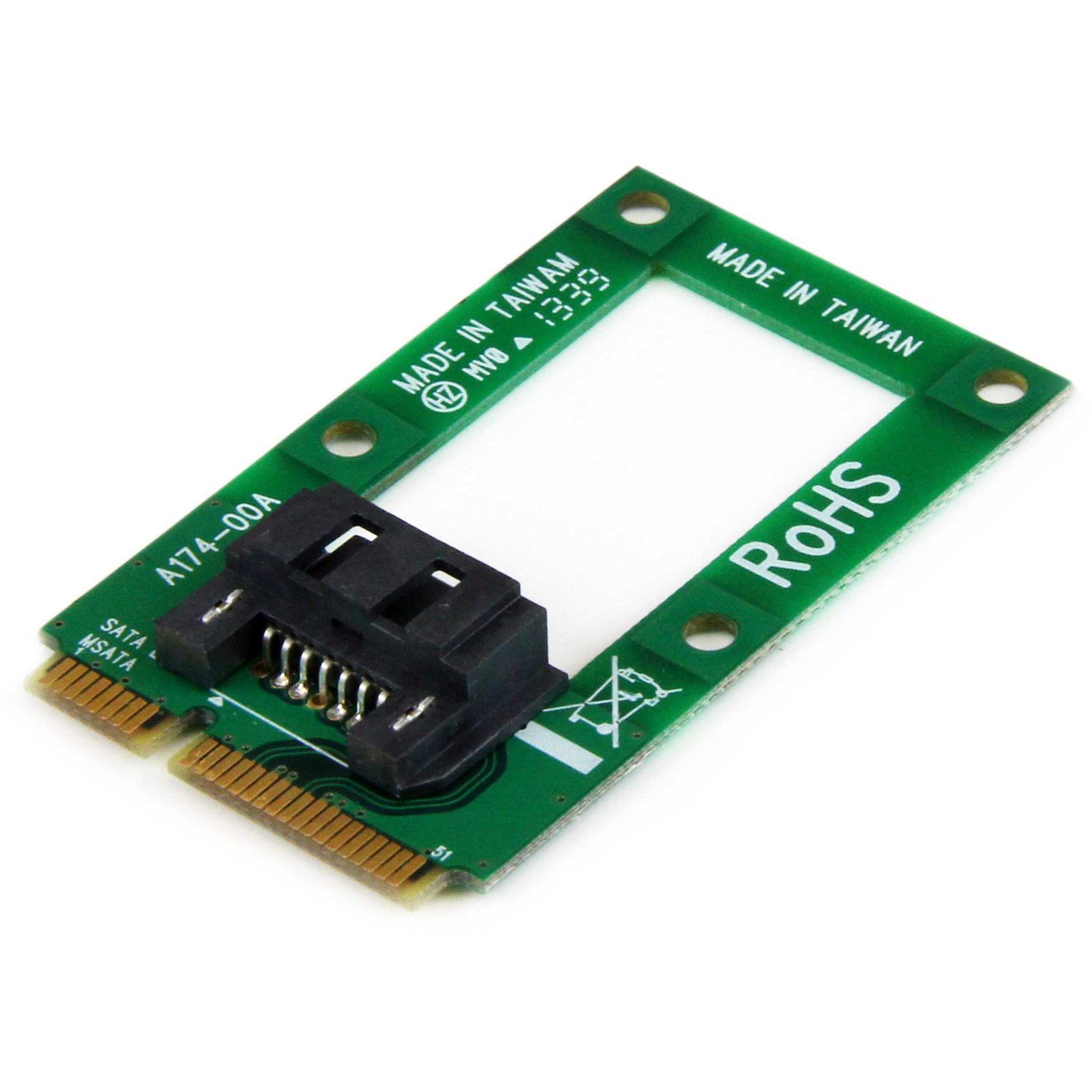 Startech .com mSATA to SATA HDD / SSD AdapterMini SATA to SATA Converter CardTurn an mSATA host connection into a standard SATA portmS… MSAT2SAT3