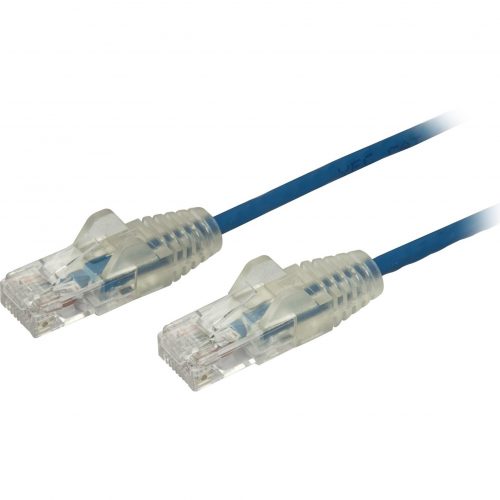 Startech .com 10 ft CAT6 CableSlim CAT6 Patch CordBlue Snagless RJ45 ConnectorsGigabit Ethernet Cable28 AWGLSZH (N6PAT10BLS) -… N6PAT10BLS