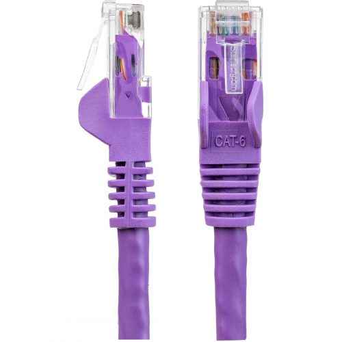 Startech .com 12ft CAT6 Ethernet CablePurple Snagless Gigabit100W PoE UTP 650MHz Category 6 Patch Cord UL Certified Wiring/TIA12ft P… N6PATCH12PL