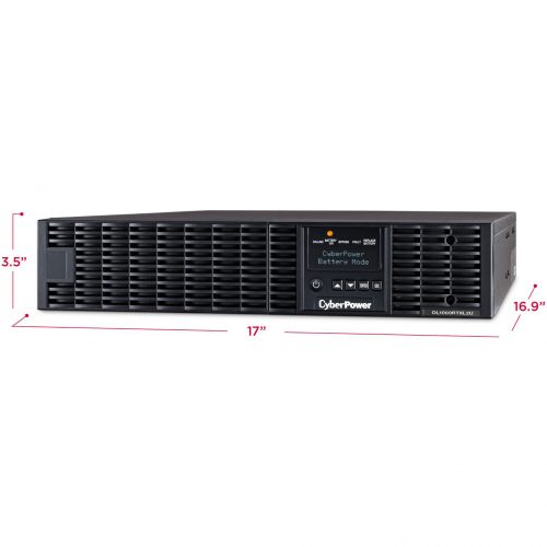 Cyber Power OL1000RTXL2UN Smart App Online UPS Systems1000VA/900W, 100125 VAC, NEMA 5-15P, 2U, Rack / Tower, Sine Wave, 8 Outlets, LC… OL1000RTXL2UN