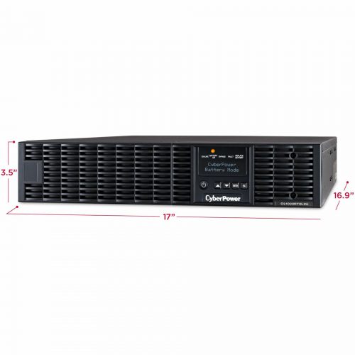 Cyber Power OL1000RTXL2U Smart App Online UPS Systems1000VA/900W, 100125 VAC, NEMA 5-15P, 2U, Rack / Tower, Sine Wave, 8 Outlets, LCD,… OL1000RTXL2U