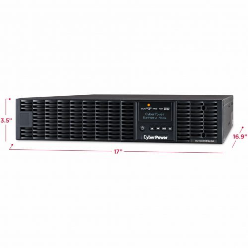 Cyber Power OL1500RTXL2UN Smart App Online UPS Systems1500VA/1350W, 100125 VAC, NEMA 5-15P, 2U, Rack / Tower, Sine Wave, 8 Outlets, L… OL1500RTXL2UN