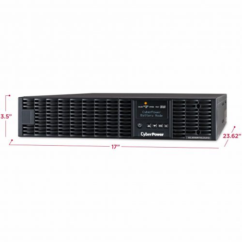 Cyber Power OL3000RTXL2UHVN Smart App Online UPS Systems3000VA/2700W, 200240 VAC, NEMA L6-20P, 2U, Rack / Tower, Sine Wave, 3 Outle… OL3000RTXL2UHVN