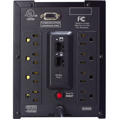 Cyber Power Smart App AVR OP850 850VA UPS850VA/510W2 Minute Full Load4 x NEMA 5-15RBattery/Surge-protected, 4 x NEMA 5-15RSurge-prot… OP850