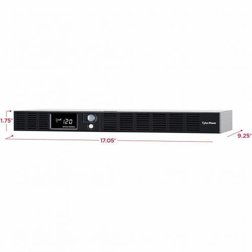 Cyber Power OR700LCDRM1U Smart App LCD UPS Systems700VA/400W, 120 VAC, NEMA 5-15P, 1U, Rackmount, 6 Outlets, LCD, Panel® Busines… OR700LCDRM1U