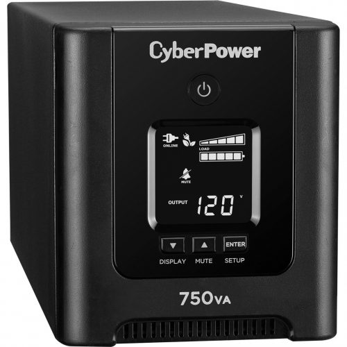 Cyber Power OR750PFCLCD PFC Sinewave UPS Systems750VA/525W, 120 VAC, NEMA 5-15P, Mini-Tower, Sine Wave, 6 Outlets, LCD, Panel® Bu… OR750PFCLCD