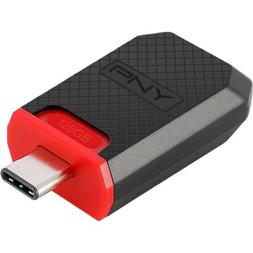 PNY Technologies 128GB Elite USB 3.1 Gen 1 Type-C Flash Drive128 GBUSB 3.1 (Gen 1) Type C130 MB/s Read SpeedRed, Black Warranty P-FD128ELTC-GE