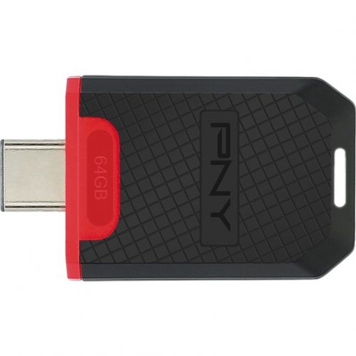 PNY Technologies 64GB Elite USB 3.1 Gen 1 Type-C Flash Drive64 GBUSB 3.1 (Gen 1) Type C130 MB/s Read SpeedRed, Black Warranty P-FD64GELTC-GE