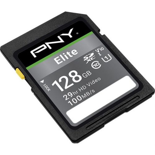 PNY Technologies Elite 128 GB Class 10/UHS-I (U1) V10 SDXC100 MB/s ReadLifetime Warranty P-SD128U1100EL-GE