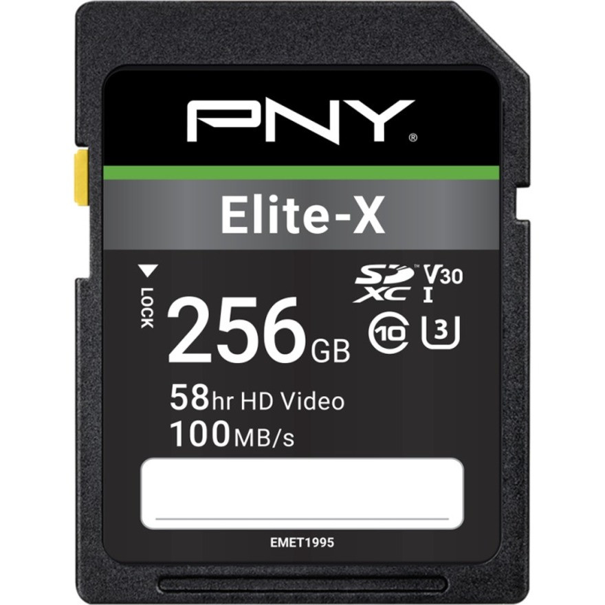 PNY Technologies Elite-X 256 GB Class 10/UHS-I (U3) SDXC P-SD256U3100EX-GE