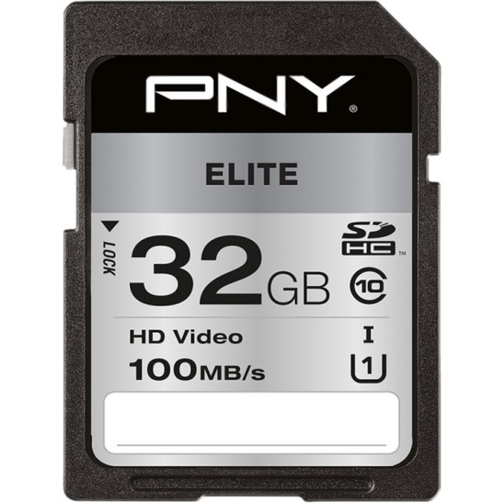 PNY Technologies Elite 32 GB Class 10/UHS-I (U1) SDHC100 MB/s Read P-SD32GU1100EL-GE