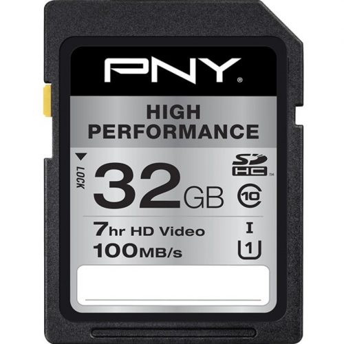 PNY Technologies High Performance 32 GB Class 10/UHS-I (U1) SDHC100 MB/s ReadLifetime Warranty P-SDHC32GU1GW-GE