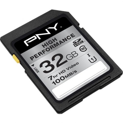 PNY Technologies High Performance 32 GB Class 10/UHS-I (U1) SDHC100 MB/s ReadLifetime Warranty P-SDHC32GU1GW-GE