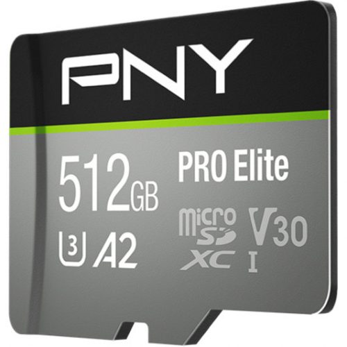 PNY Technologies PRO Elite 512 GB Class 10/UHS-I (U3) microSDXC100 MB/s Read90 MB/s Write P-SDUX512U3100PRO-GE