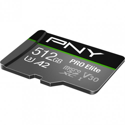 PNY Technologies PRO Elite 512 GB Class 10/UHS-I (U3) microSDXC100 MB/s Read90 MB/s Write P-SDUX512U3100PRO-GE