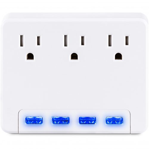 Cyber Power P3WU Wall Tap OutletNEMA 5-15R Outlet, NEMA 5-15P Plug Type, Wall Tap Plug Style, White P3WU