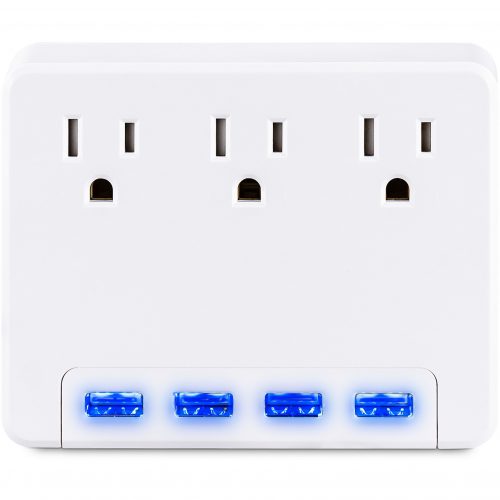 Cyber Power P3WU Wall Tap OutletNEMA 5-15R Outlet, NEMA 5-15P Plug Type, Wall Tap Plug Style, White P3WU