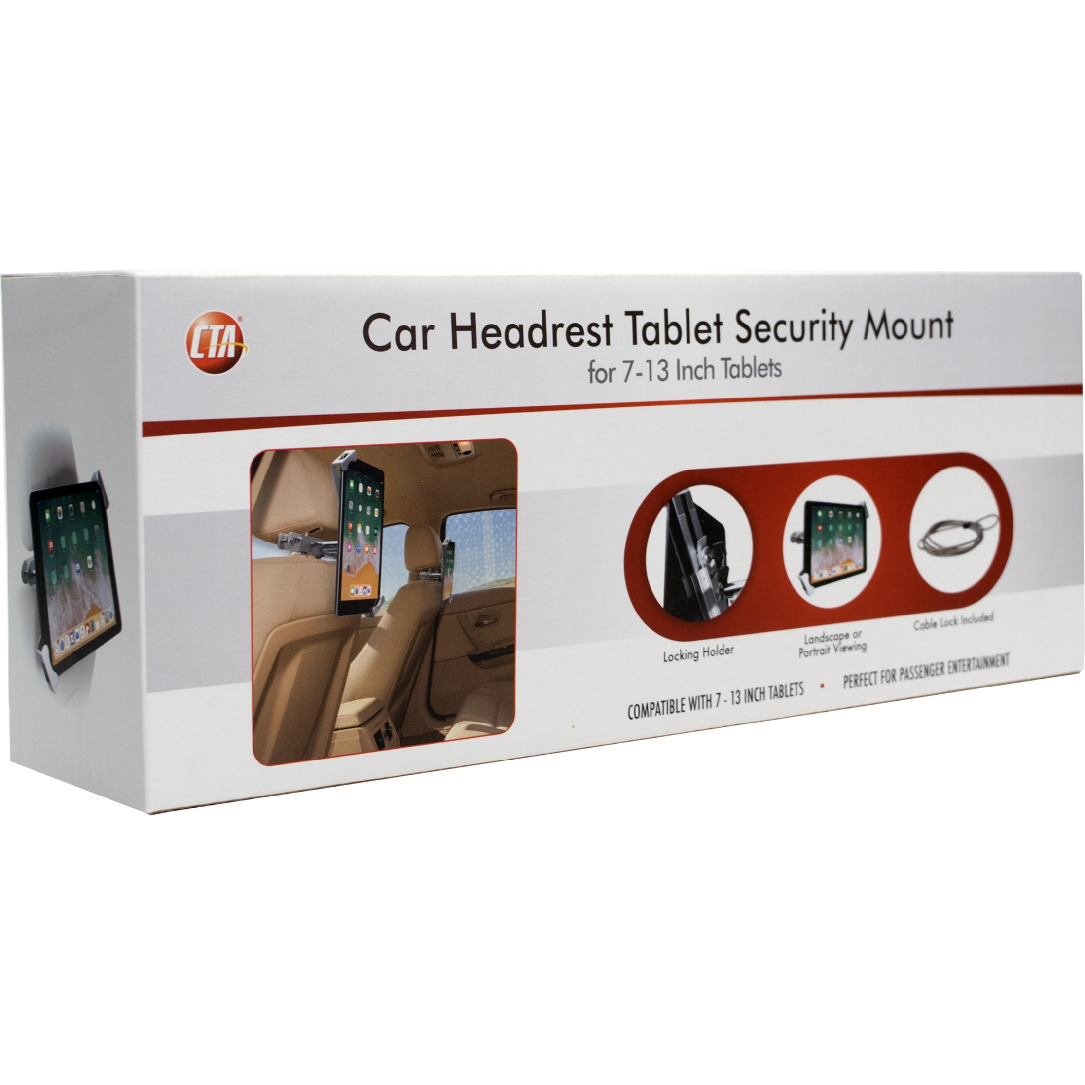 Cta Digital Accessories Car Headrest Tablet Security Mount Rotates  360Deg14 Screen Support1 PAD-CHTS - Corporate Armor