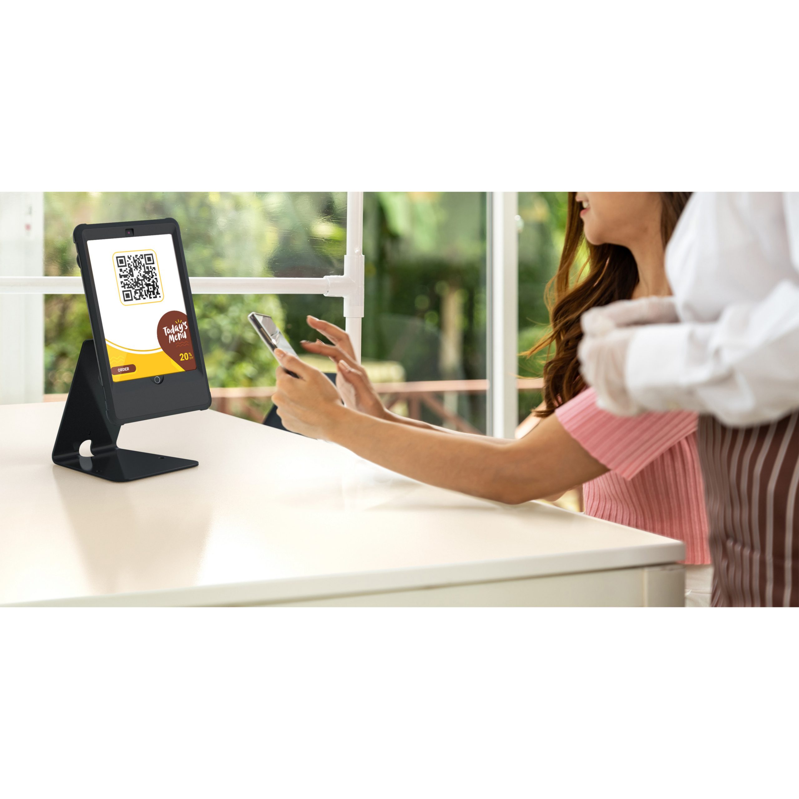 Cta Digital Accessories Quick Release Secure Table Kiosk w/ Inductive Charging CaseTableRubber, Metal PAD-ICCTK