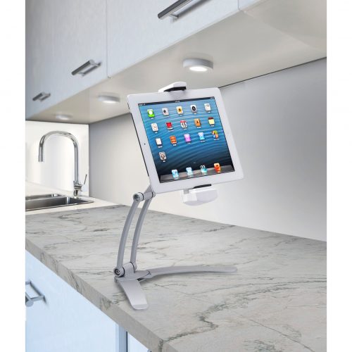 Cta Digital Accessories PAD-KMS 2-in-1 Kitchen Mount Stand for iPad and Tablets13″ x 13.5″ x 7″ xAluminum1 PAD-KMS